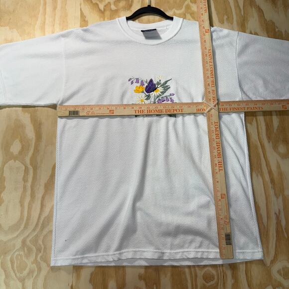 Vintage Y2K cottage 2000s flower butterfly embroider t-shirt - Picture 4 of 4